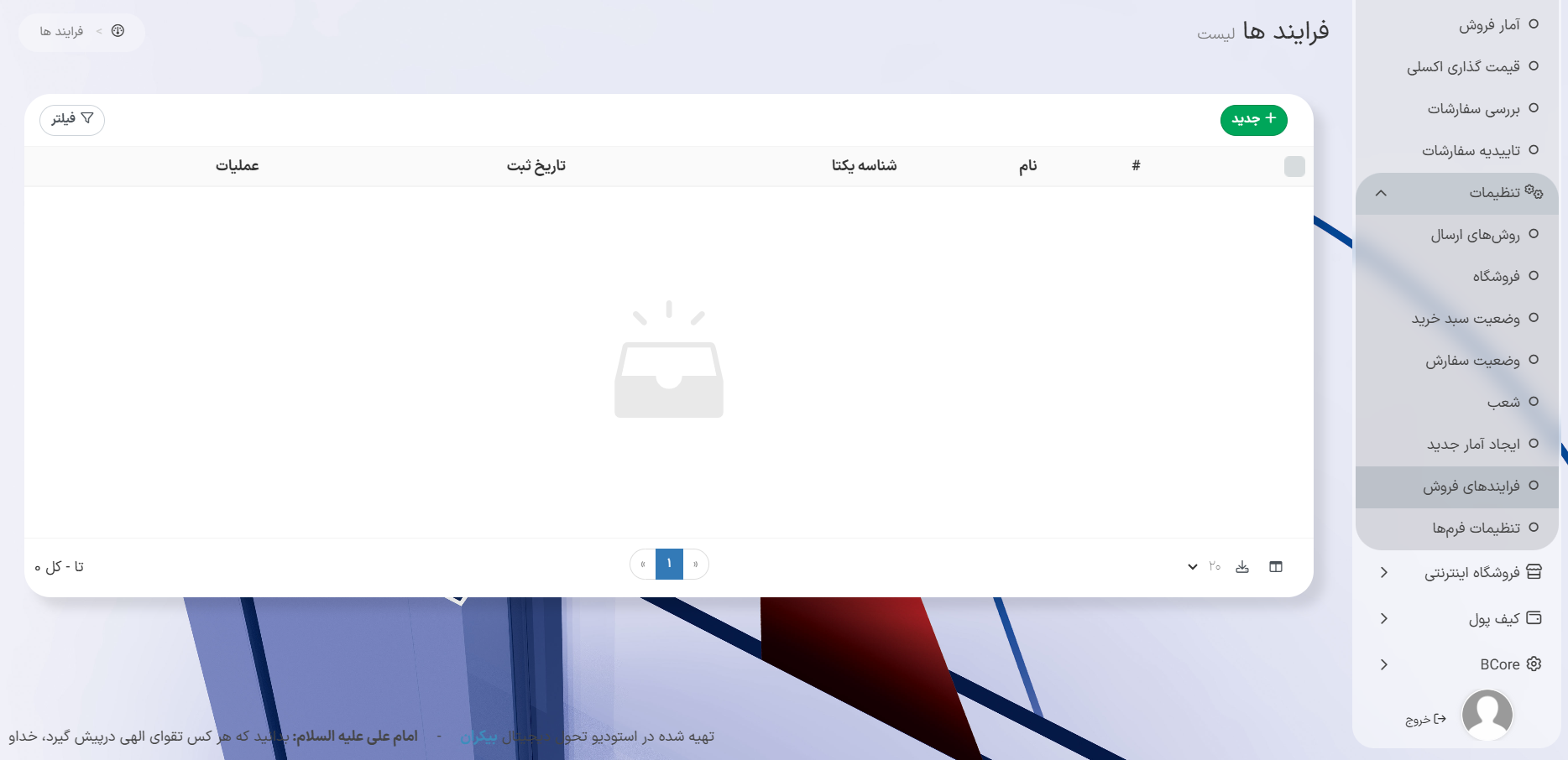 مدیریت فرآیندهای فروش در سامانه کسب و کار